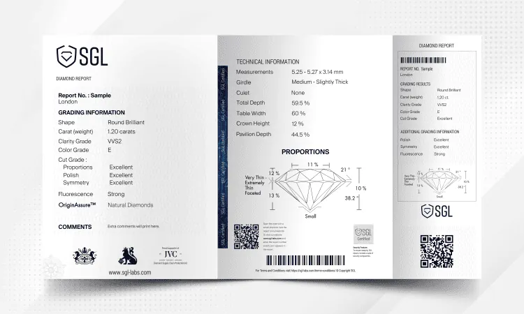 Diamond Grading Report Sample