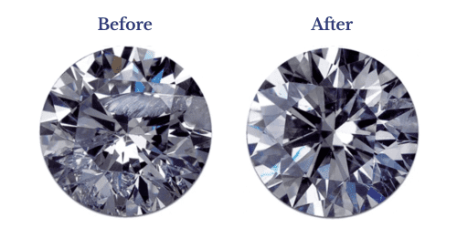 Before and After Treated Diamond