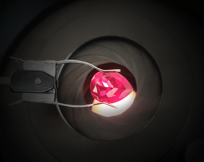 Gemstone under analysis