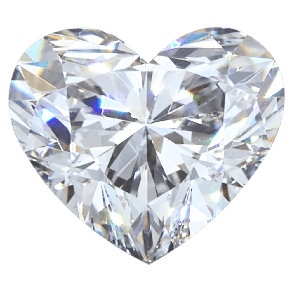 A romantic heart-shaped diamond with a premium cut and symmetrical curves, representing a beloved choice for sentimental jewelry.