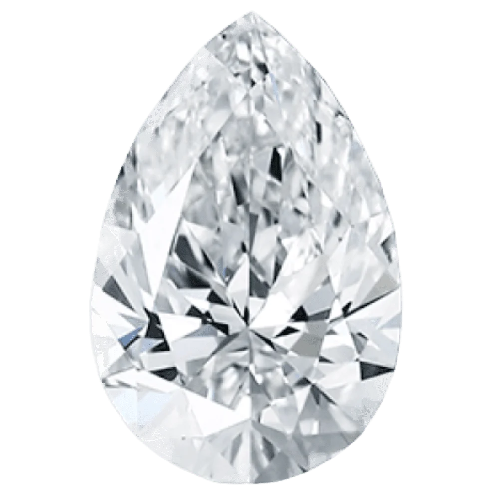 An enchanting pear-shaped diamond blending the round and marquise shapes, featuring a single point and a rounded end for a teardrop look.