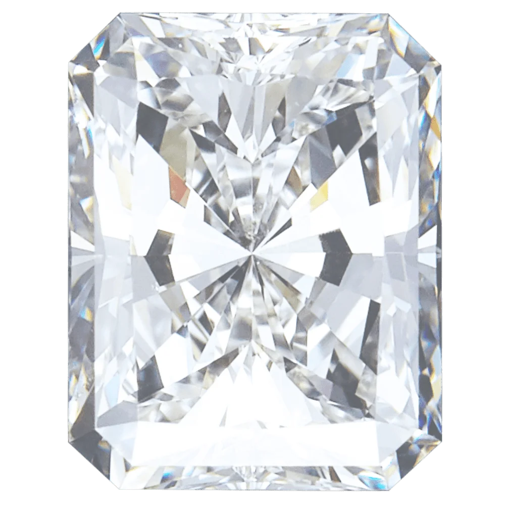 A stunning radiant diamond that combines the silhouette of an emerald cut with the brilliant-cut facets of a round diamond.