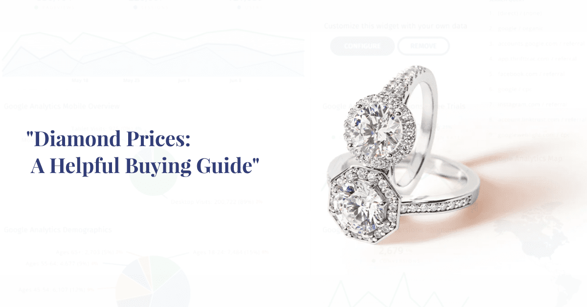 SGL Blog banner for a diamond prices buying guide, helping consumers understand the rational factors behind diamond costs.