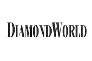 Logo for Diamond World magazine, a major publication featuring media coverage of SGL jewellery events.