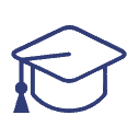 Graduation cap icon representing the SGL's Education section for professional jewelry courses and specialist training enquiries.