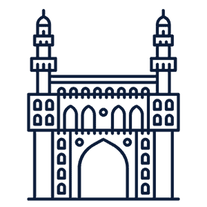 A building icon for SGL's Hyderabad laboratory in Panjagutta.