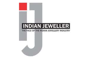 Logo for Indian Jeweller magazine, highlighting media partnerships and industry recognition for SGL.