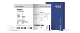 SGL Natural Diamond Mini Report with a detailed graphical representation of diamond proportions.