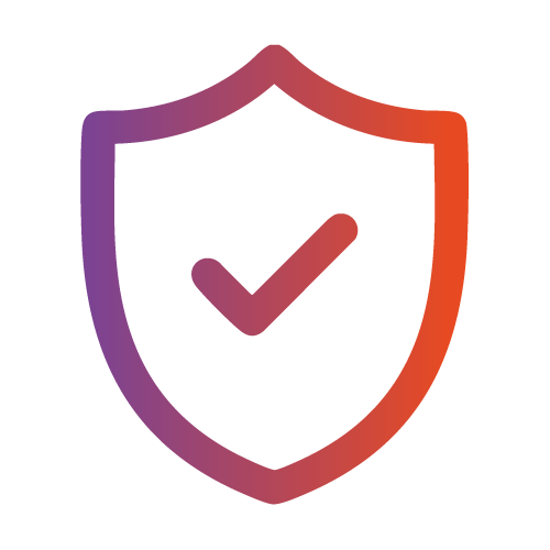 A protective shield icon with a checkmark representing the SGL Triple Shield and authenticity assurance.