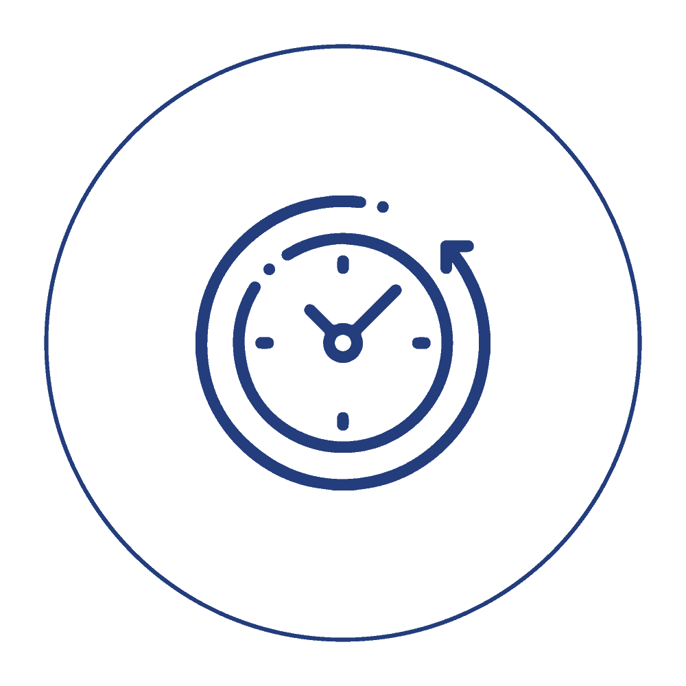 A shortest turnaround time icon, emphasizing SGL’s efficient laboratory process for rapid gemstone grading and jewelry verification.