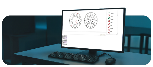 A detailed SGL diagram mapping inclusions to create a traceable visual fingerprint of the gemstone.