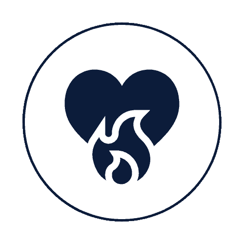 SGL Passion icon showing a heart, symbolizing the dedication and enthusiasm employees bring to gemology.